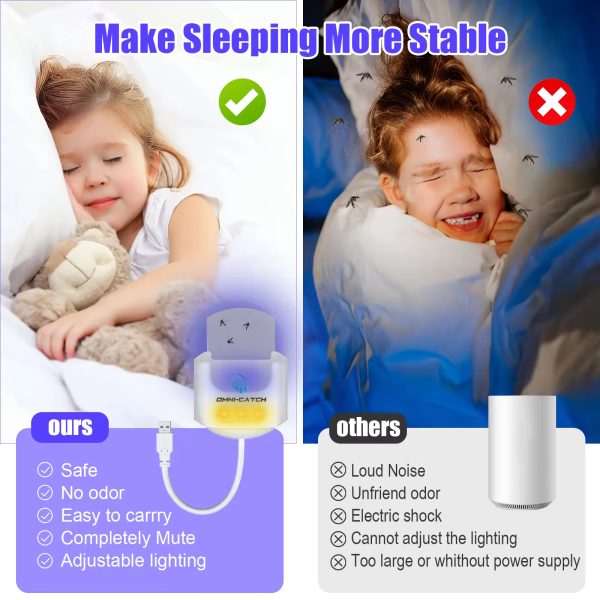 OMNI CATCH Multi-Functions Baby-Friendly Night Light Flying Insect Trap Catch Fruit Flies Gnats for Indoor and Outdoor - Image 4