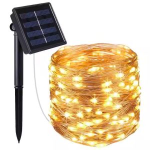 Solid Copper Wire Outdoor Solar Powered Fairy Lights Waterproof Christmas Decoration for Garden Yard Camping Patio Party