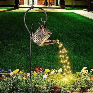 Outdoor Waterproof Solar Fairy Lights ABS Patio Yard Pathway Plant Vine Lights Hanging Metal Waterfall Watering Can New Design