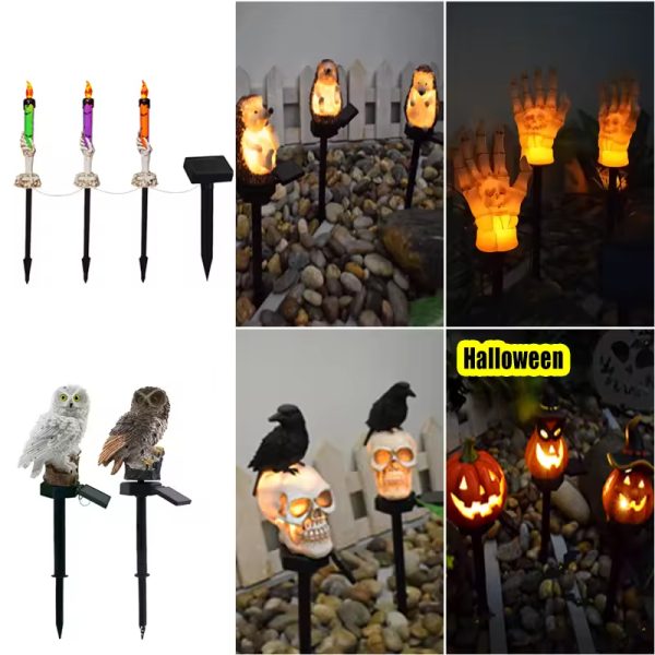 Outdoor Waterproof Garden Decoration Halloween Decoration Props LED Candle Decoration Skull Lamp Candle Lamp