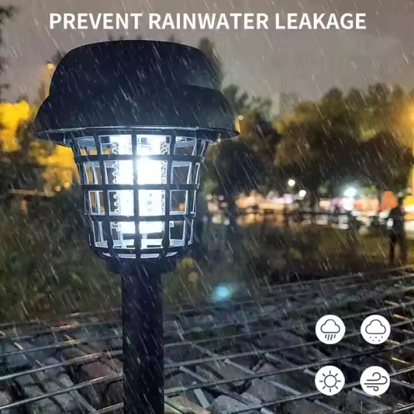 High Waterproof Eco-Friendly Decorated Solar Powered Garden Night Lamp Uv Light Mosquito Killer for Garden Park Green Belt - Image 5