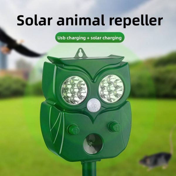 IP65 Solar LED Light Source New Infrared Sensor Ultrasonic Dog Snake Bird Mouse Repeller Solid ABS Material for Animals - Image 5