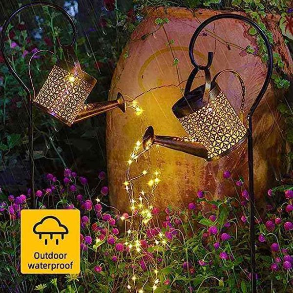 Outdoor Waterproof Solar Fairy Lights ABS Patio Yard Pathway Plant Vine Lights Hanging Metal Waterfall Watering Can New Design - Image 7