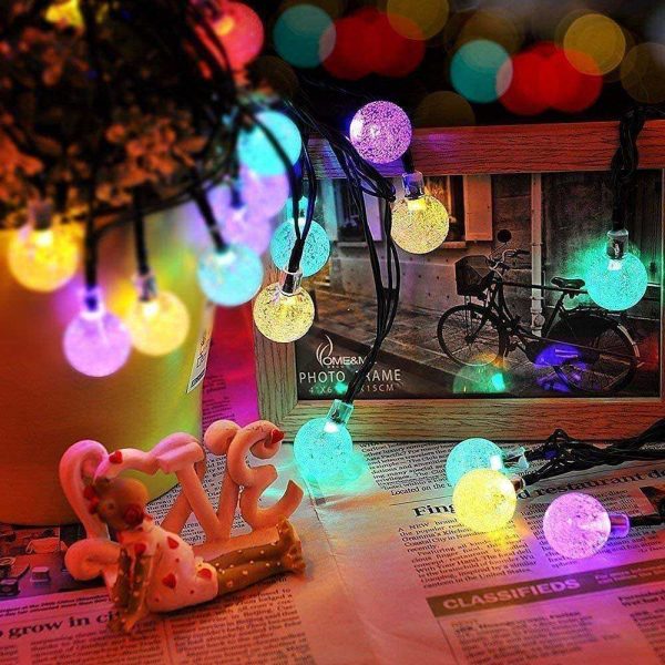LED Solar Garden Light RGB Ambient Lighting Fixture Waterproof PC Body with Bubble Ball Lamp Design for Outdoor Camping No reviews yet  certified - Image 4