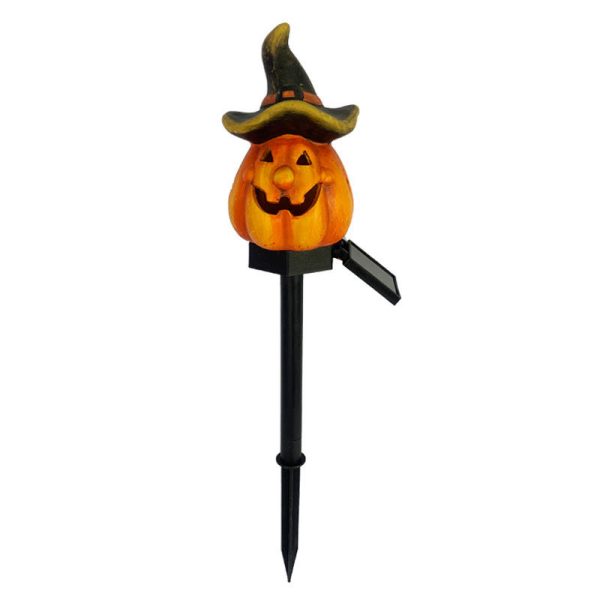 New Outdoor Solar Powered LED Pumpkin Lantern Waterproof Resin Crafts for Garden Halloween Decor Small Ground Plug - Image 5