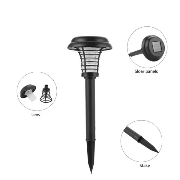 High Waterproof Eco-Friendly Decorated Solar Powered Garden Night Lamp Uv Light Mosquito Killer for Garden Park Green Belt - Image 2