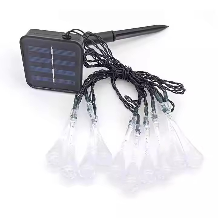 Solar Powered IP44 Waterproof Colorful Fairy String Lights Water Drop-shaped Christmas Ambient String Lights for Outdoor Parties - Image 4