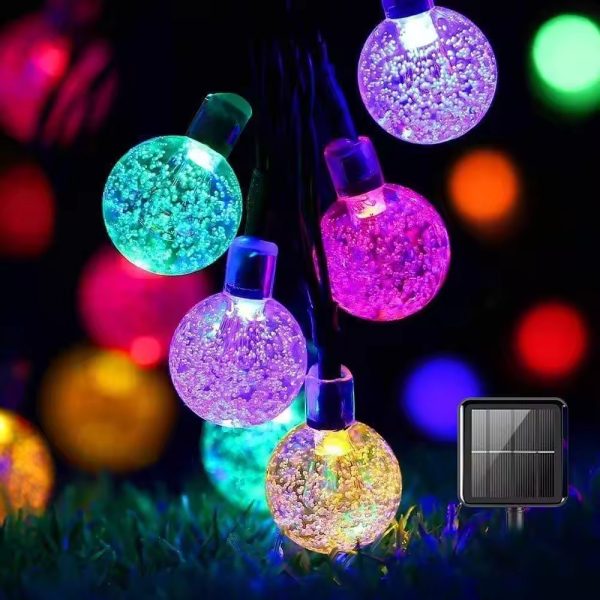 LED Solar Garden Light RGB Ambient Lighting Fixture Waterproof PC Body with Bubble Ball Lamp Design for Outdoor Camping No reviews yet  certified - Image 2