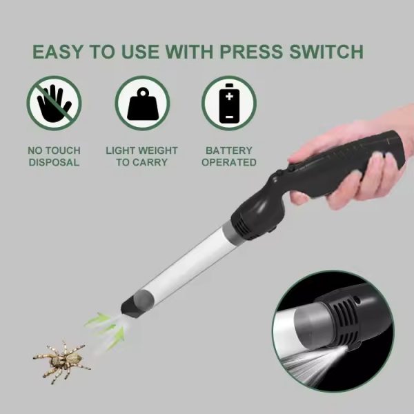 Eco-friendly Portable Battery Operated Insect Vacuum Sucker Stick Handheld Critter Catcher Wand for Pest Control - Image 2
