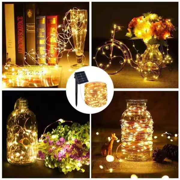 Solid Copper Wire Outdoor Solar Powered Fairy Lights Waterproof Christmas Decoration for Garden Yard Camping Patio Party - Image 3