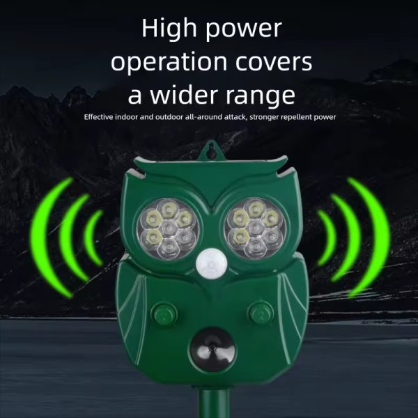 IP65 Solar LED Light Source New Infrared Sensor Ultrasonic Dog Snake Bird Mouse Repeller Solid ABS Material for Animals - Image 2
