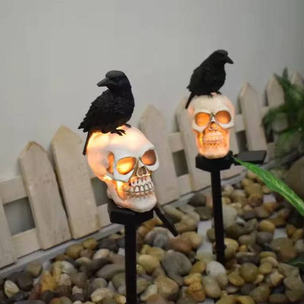 Outdoor Waterproof Garden Decoration Halloween Decoration Props LED Candle Decoration Skull Lamp Candle Lamp - Image 6