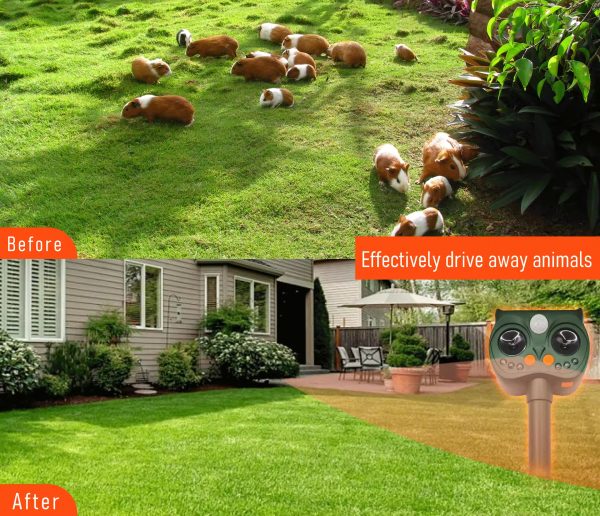 OMNI CATCH Easily Installation Modes Adjustable Alarm Led Flashing Solar Powered Ultrasonic Animal Pest Repeller - Image 5