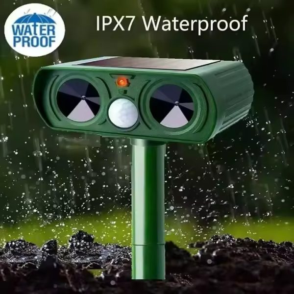 Ultrasonic Waterproof Solar Powered Rechargeable Garden Animal Deterrent Pest Control for Cats and Dogs for Farm Yards - Image 6