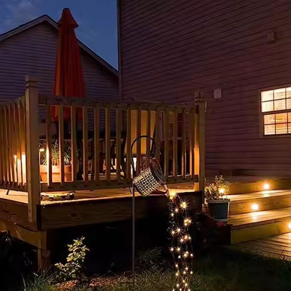 Outdoor Waterproof Solar Fairy Lights ABS Patio Yard Pathway Plant Vine Lights Hanging Metal Waterfall Watering Can New Design - Image 3